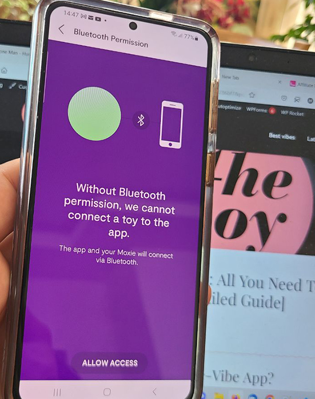 Grant Bluetooth access to the we-vibe app