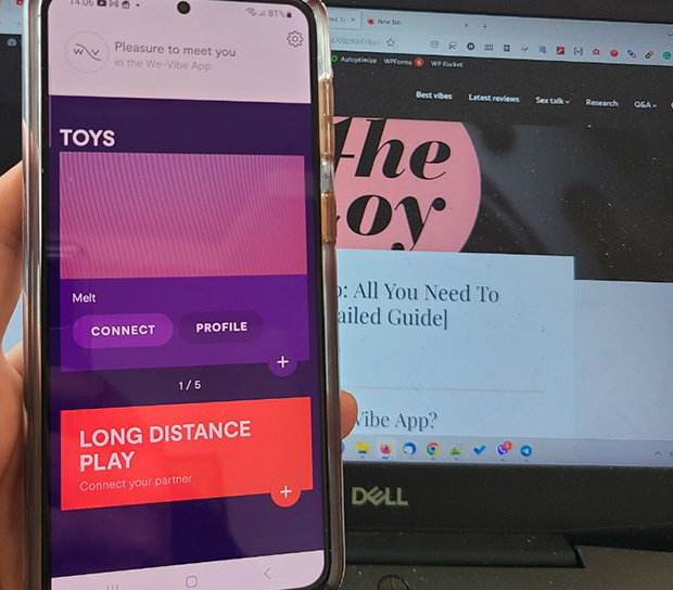 we-vibe app screen - where to add toy
