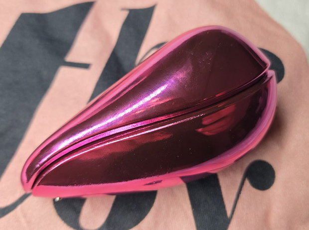 Photo of my Womanizer Liberty 2 fully closed with the cap on—shows just how discreet and clamshell-like it is for travel