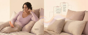 Woman reclining with a vibrator nearby, noticing that the sensation feels too abrupt before arousal has fully built.