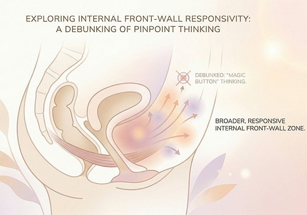 Illustration showing a broader internal front-wall pleasure region rather than a single tiny target.