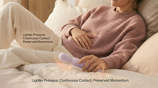 Close view showing a toy being shifted to a less direct angle with lighter pressure instead of being fully removed.