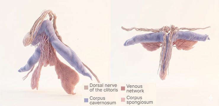 A 3d shape of the clitoris and its nerve system forming a nerve tree.