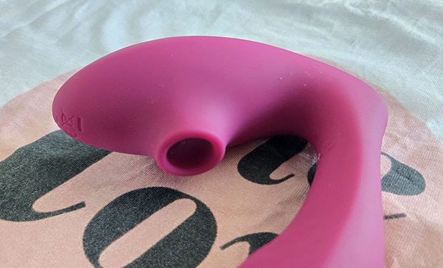 "Macro photo of the Lovehoney Mon Ami's clitoral suction nozzle showing the soft, compressible silicone rim around the circular 0.59-inch opening.